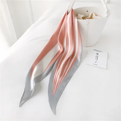 Women's Striped Floral Diamond Print Long Scarf