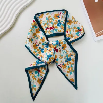 Women Fashion Geometric Rhomboid Print Polyester Long Scarf