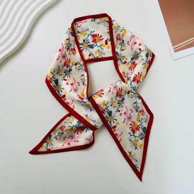 Women Fashion Geometric Rhomboid Print Polyester Long Scarf