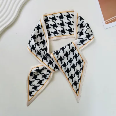 Women Fashion Geometric Rhomboid Print Polyester Long Scarf