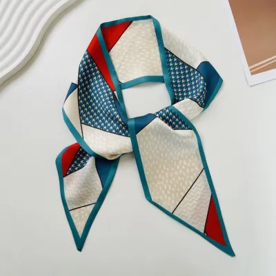 Women Fashion Geometric Rhomboid Print Polyester Long Scarf