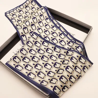 Women Fashion Floral Stripe Print Long Scarf Sweet Pastoral Style