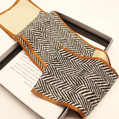 Women Fashion Floral Stripe Print Long Scarf Sweet Pastoral Style