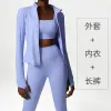 C134 Coat C135 Bra C136 Trousers Three-Piece Blue