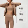 C134 Coat C135 Bra C136 Trousers Three-Piece Coco Mocha