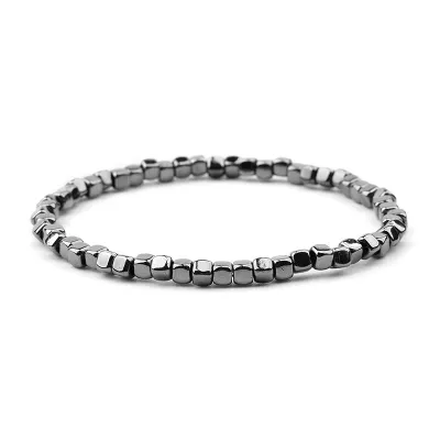 Women's Simple Golden Copper Elbow Acrylic Facet Crystal Beaded Bracelet