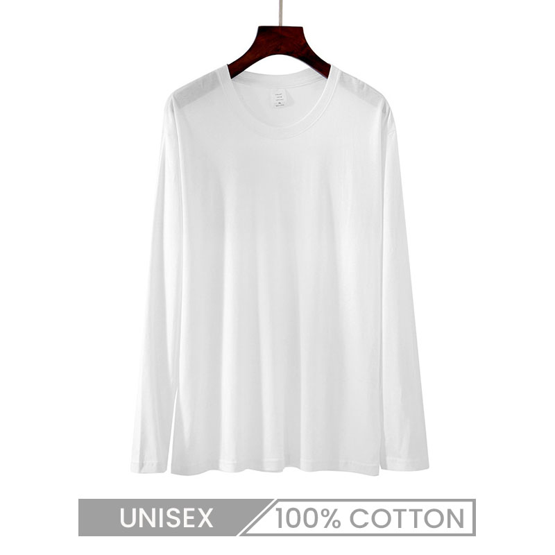 Unisex Plain White Long Sleeve Shirts for Sublimation