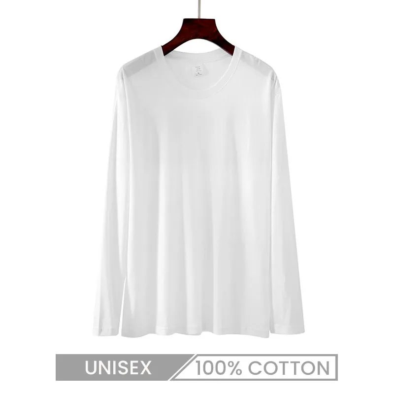 220gsm Heavyweight 100% Cotton Long Sleeve Unisex Crew Neck T-Shirt