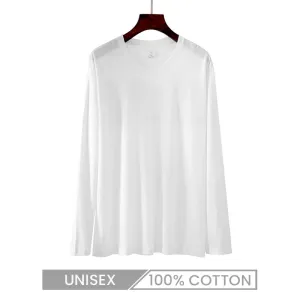 220gsm Heavyweight 100% Cotton Long Sleeve Unisex Crew Neck T-Shirt