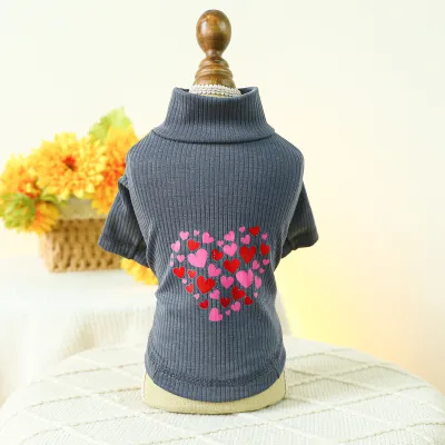 Simple Cartoon Valentine Day Heart Print Pet Cat Dog Clothes
