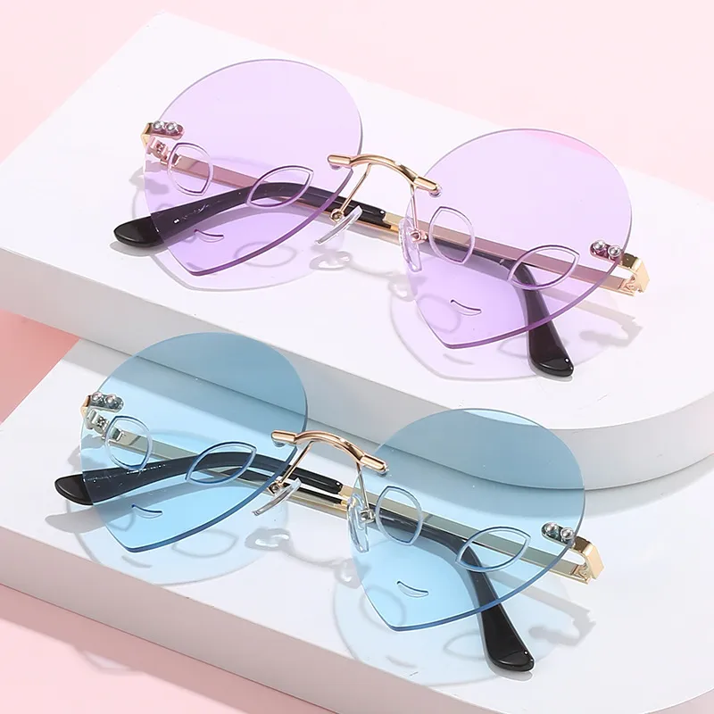 Personality Frameless Alien Funny Sunglasses with Metal Frame PC Lens