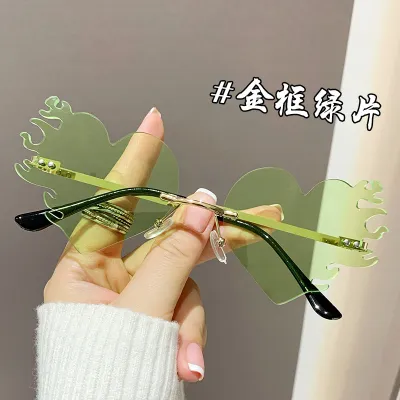 Fashion Party Funny Heart Frame Metal Sunglasses