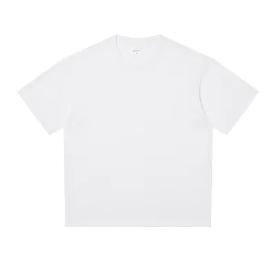 240gsm Double Yarn Heavy-Weight Short Sleeve Unisex Summer Loose Cotton Solid Color Custom T-Shirt