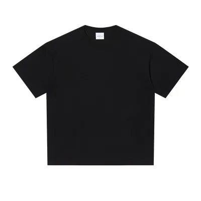 240gsm Double Yarn Heavy-Weight Short Sleeve Unisex Summer Loose Cotton Solid Color Custom T-Shirt