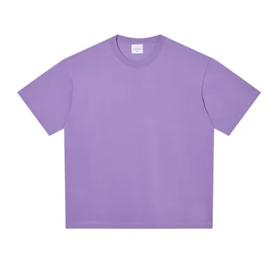 240gsm Double Yarn Heavy-Weight Short Sleeve Unisex Summer Loose Cotton Solid Color Custom T-Shirt