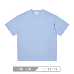 240gsm Double Yarn Heavy-Weight Short Sleeve Unisex Summer Loose Cotton Solid Color Custom T-Shirt