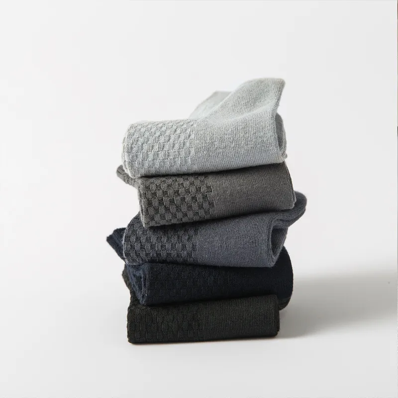 Men Simple Solid Color Breathable Casual Bamboo Fiber Socks
