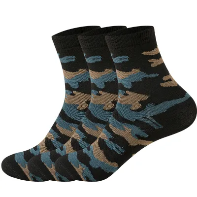 Men Camouflage Printed Socks 10 Pairs-Bag Polyester Cotton