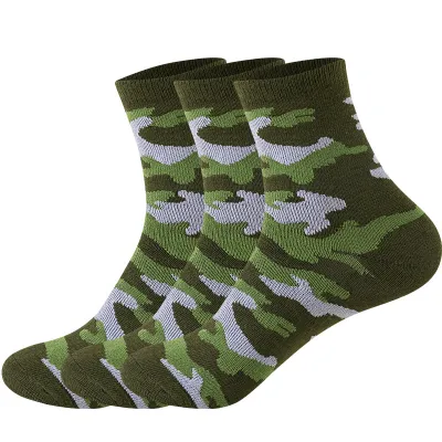 Men Camouflage Printed Socks 10 Pairs-Bag Polyester Cotton