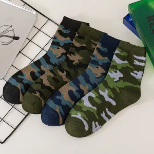 Men Camouflage Printed Socks 10 Pairs-Bag Polyester Cotton