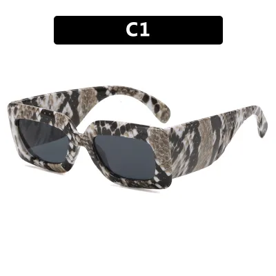 Women Fashion Retro Snakeskin Square Sunglasses