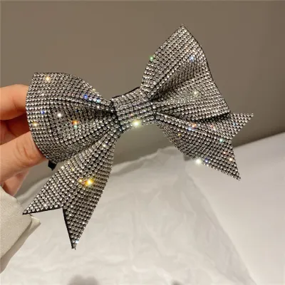 Women's Fashion Super Flash Bow Rhinestone Hair Clip
