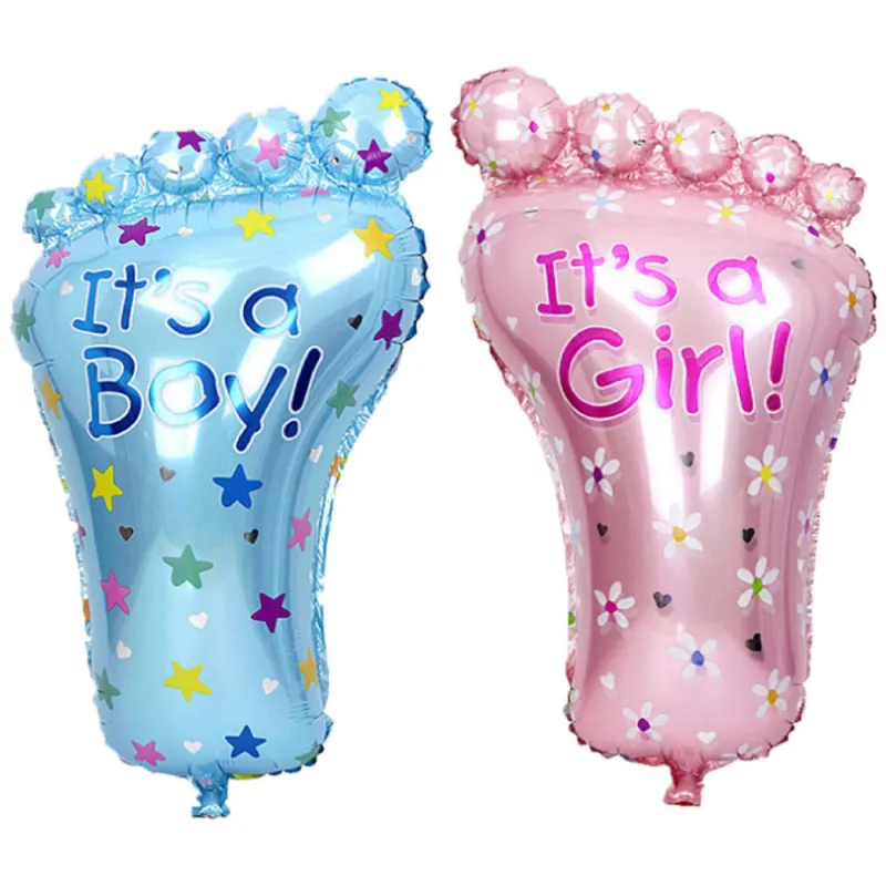 Large Boys And Girls Foot Aluminum Film Balloon Children'S Birthday Sex Reveal Party Decoration