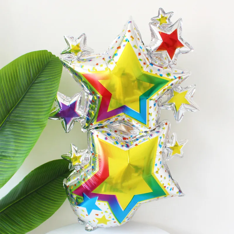 Simple Creative Color Star Shape Aluminum Film Balloon Festival Party Venue Layout