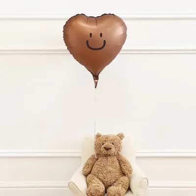 18 Inch Smiley Face Heart-Shaped Balloon Holiday Party Photo Props Scene Decorations