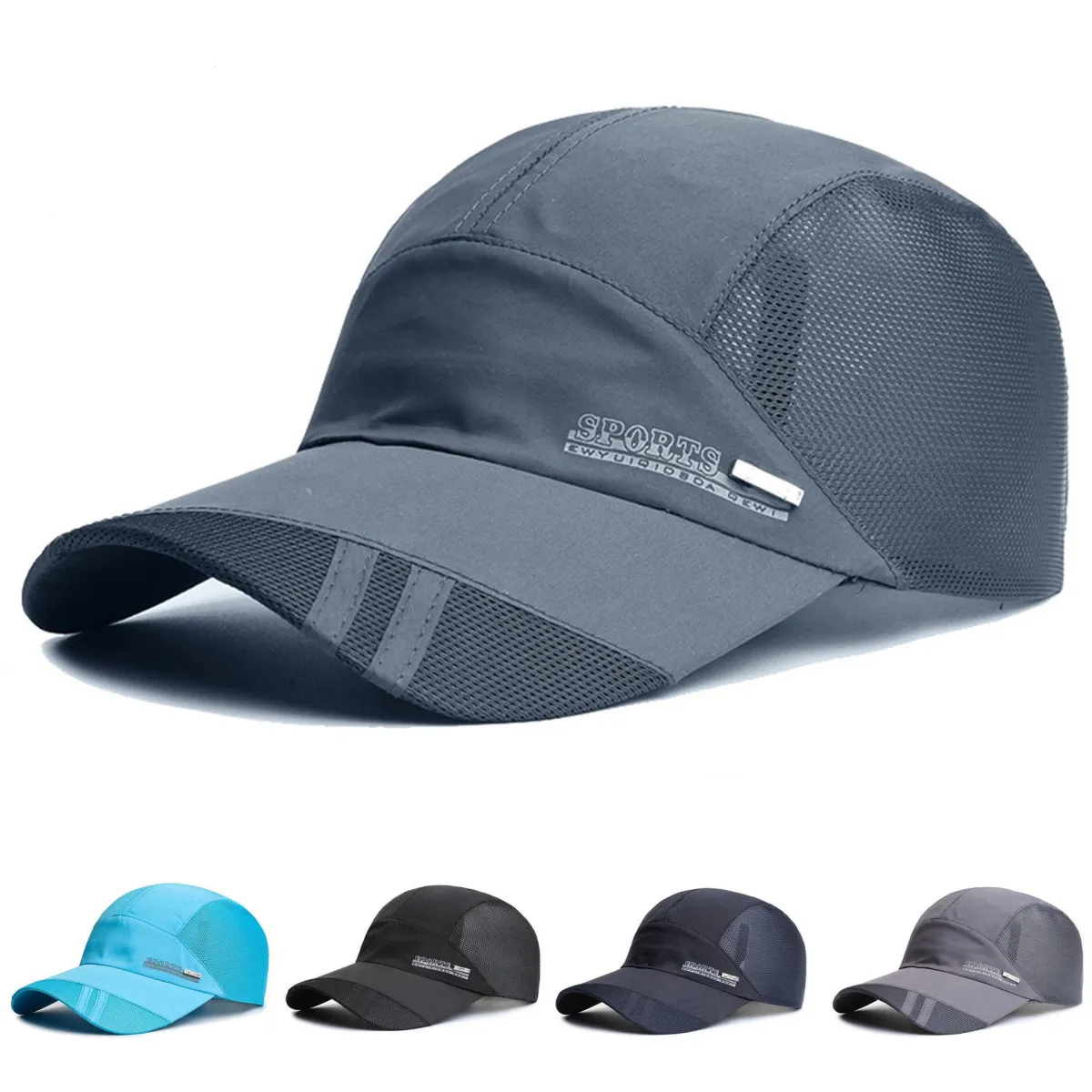 Men Simple Mesh Breathable Quick-Dry Sunscreen Cap