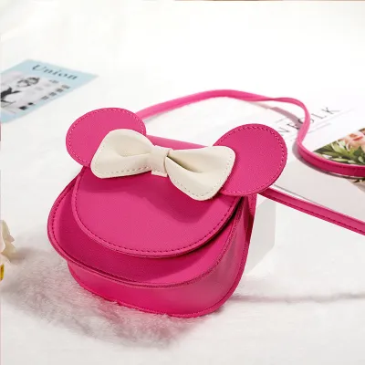 Kids Girls Casual Cute Cartoon Kitten Bow Mini Crossbody Bag