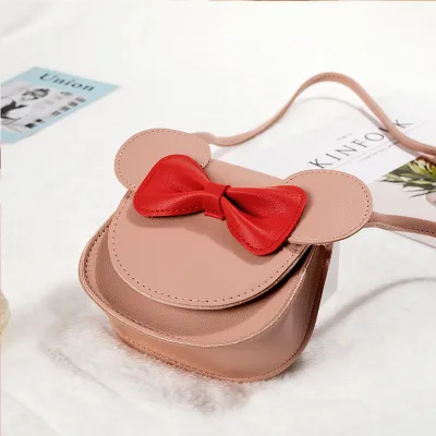 Kids Girls Casual Cute Cartoon Kitten Bow Mini Crossbody Bag