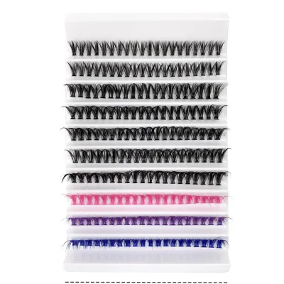 Women 10-Row Large-Capacity Dense Crossover Single-Cluster Segmented False Eyelashes