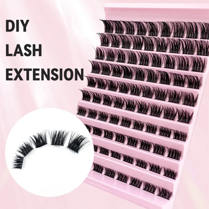 Women 10-Row Large-Capacity Dense Crossover Single-Cluster Segmented False Eyelashes