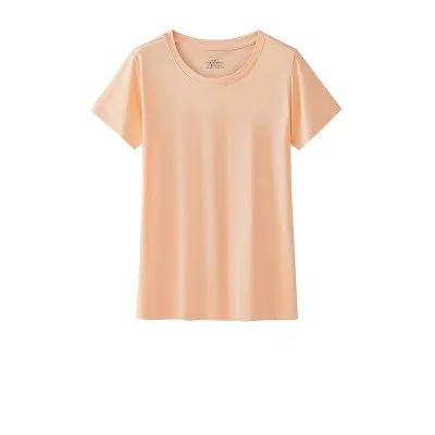60s 220gsm Double-Sided Modal Summer Women Short-Sleeved Crew Neck Slim Fit T-Shirt