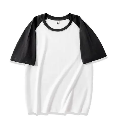 Unisex Heavy Weight 100% Cotton 230gsm Contrast Color Crew Neck Short Sleeve T-Shirt