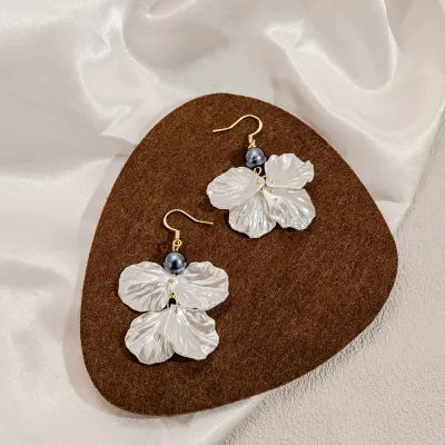 Fashion Vintage Shell Geometric Flower Drop Earrings