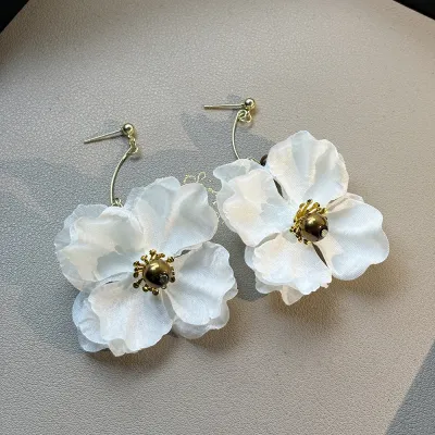 Fashion Sweet Fabric Floral Earrings