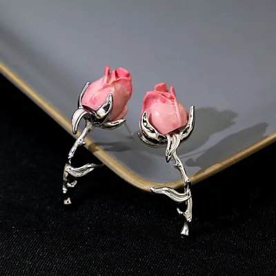 Fashion Flower Gradient Pink Earrings