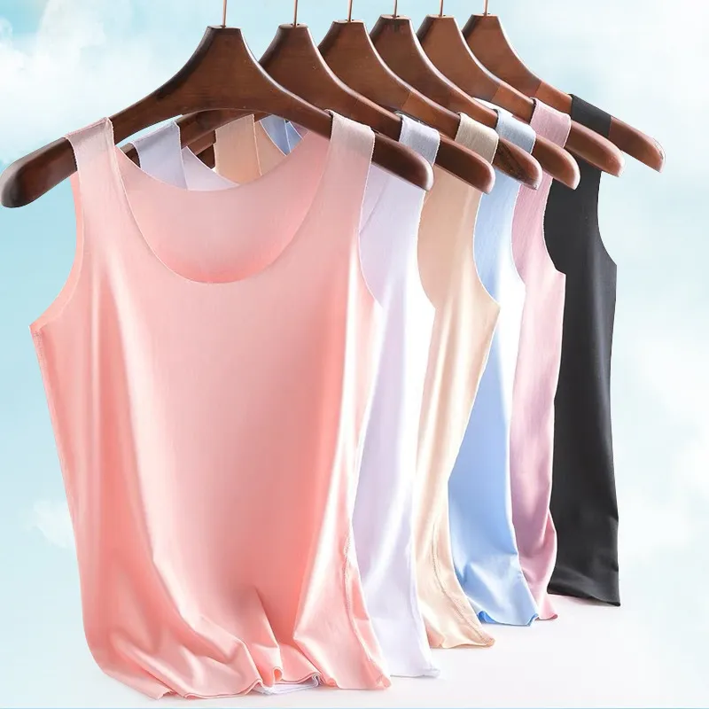 Summer Seamless Ice Silk Women Tank Top Slim Fit Sling Type