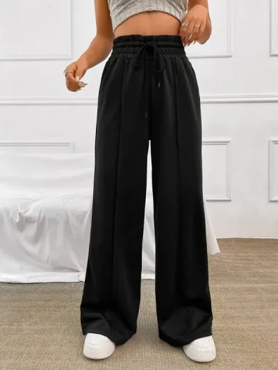 Sports Casual Women Straight Loose Sweatpants Wide Leg Pants