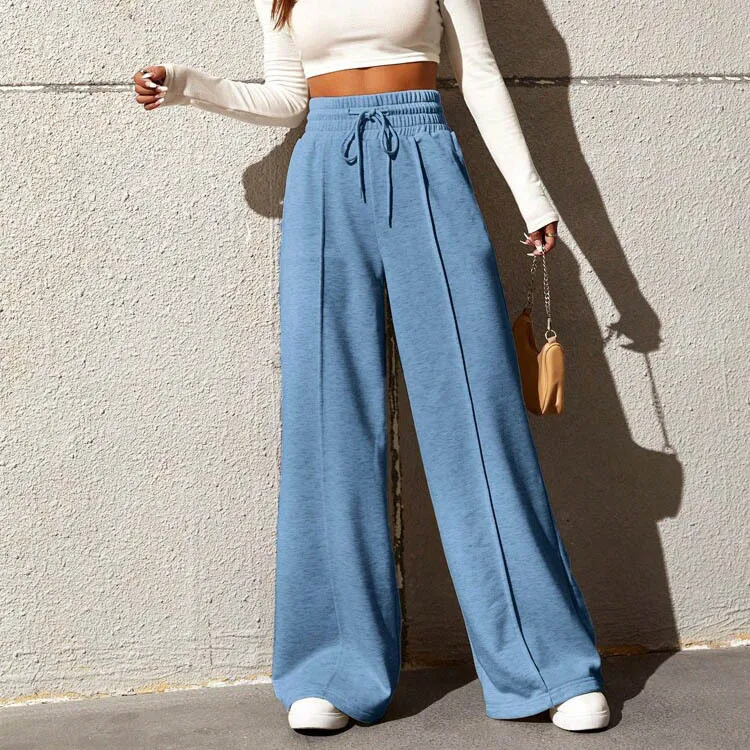 Sports Casual Women Straight Loose Sweatpants Wide Leg Pants