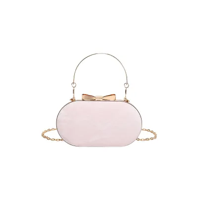 Women Fashionable Small Oval Round Summer Distinctive Chain Evening Dinner Bag