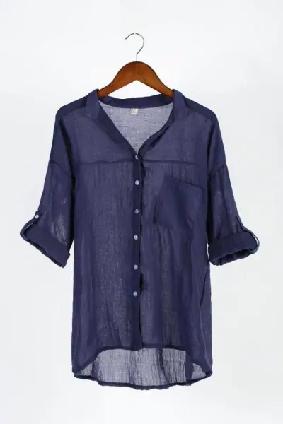 Summer Sunscreen Loose Cotton Linen Women Blouse