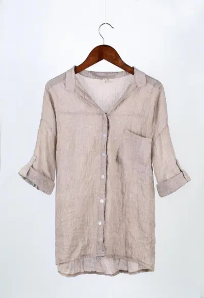 Summer Sunscreen Loose Cotton Linen Women Blouse