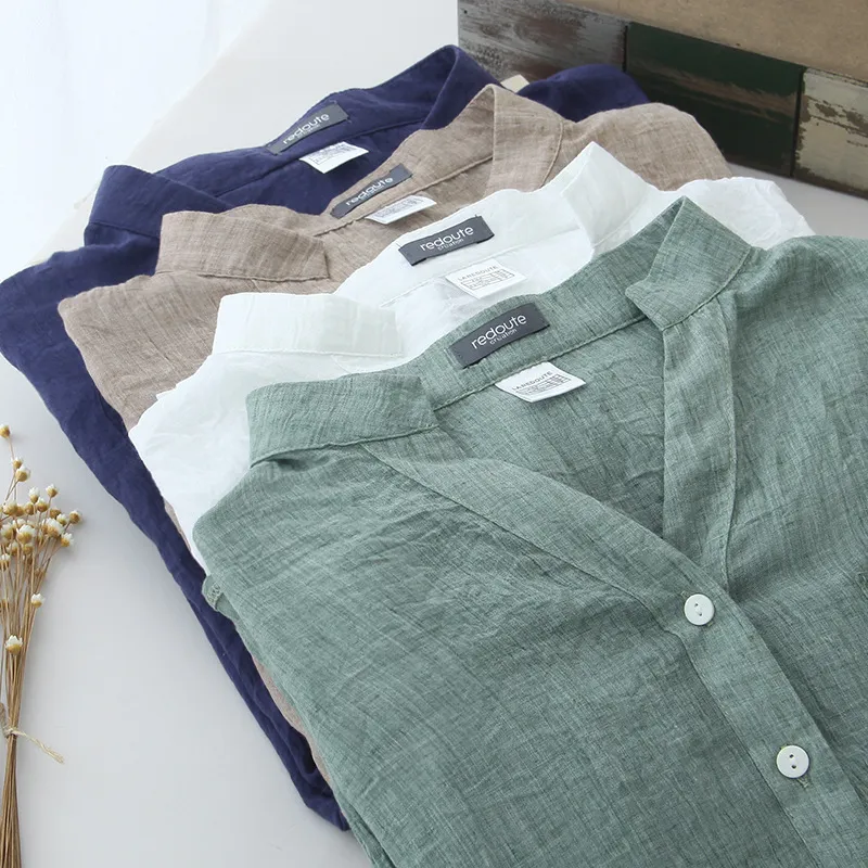 Summer Sunscreen Loose Cotton Linen Women Blouse