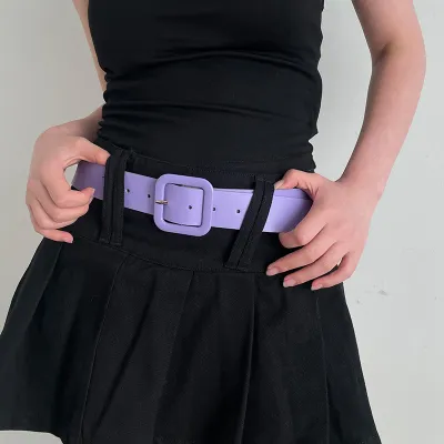 Sweet Cool Edgy Girl Barbie Pink Square Buckle Y2k Decoration Belt