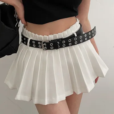 Y2k Women Edgy Summer Punk Eyelets PU Belt