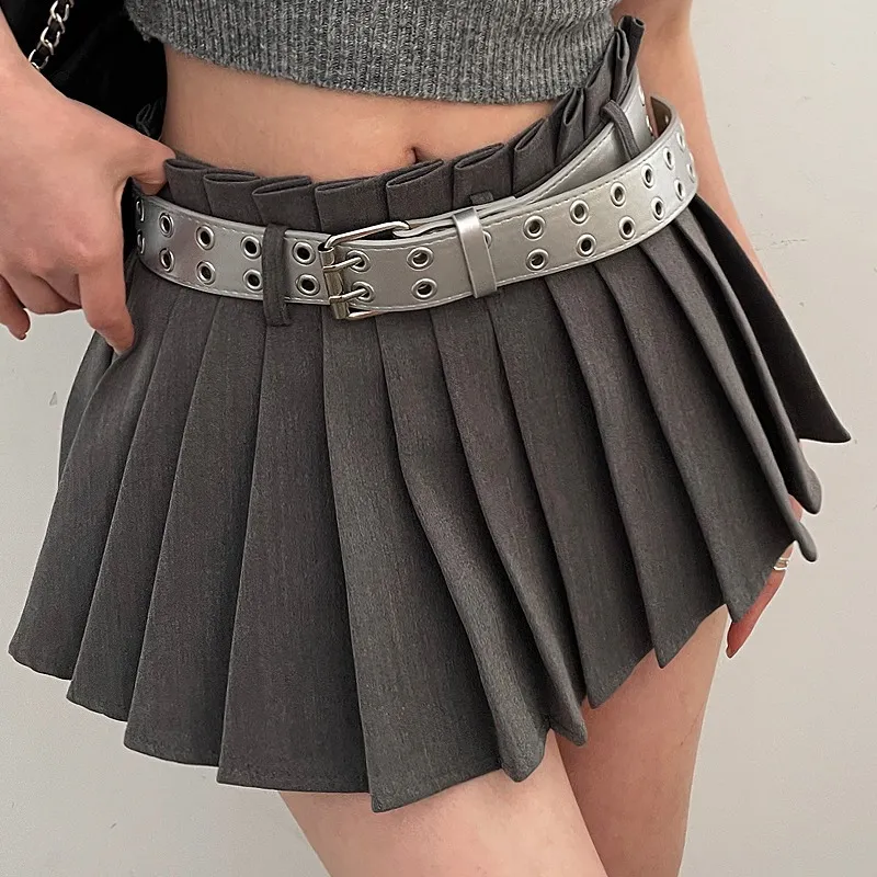 Y2k Women Edgy Summer Punk Eyelets PU Belt