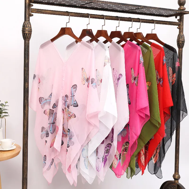 Summer Sunshade Shawl Butterfly Print Sunscreen Women Fashion Scarf